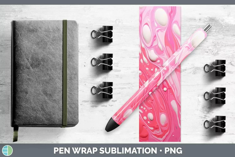 Paint Pour Pink Pen Wrap Sublimation Epoxy Pen Designs