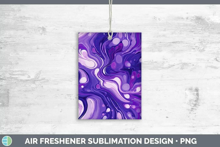 Paint Pour Purple Air Freshener Sublimation Car Freshener De