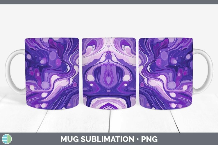 Paint Pour Purple Mug Wrap Sublimation Coffee Cup Designs