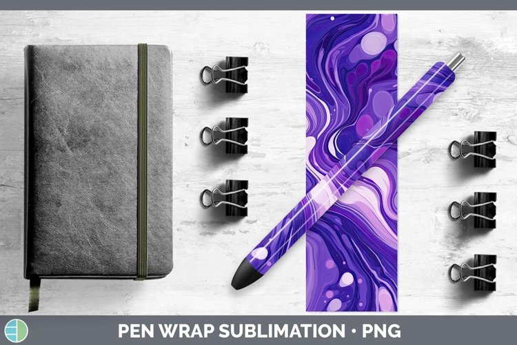 Paint Pour Purple Pen Wrap Sublimation Epoxy Pen Designs