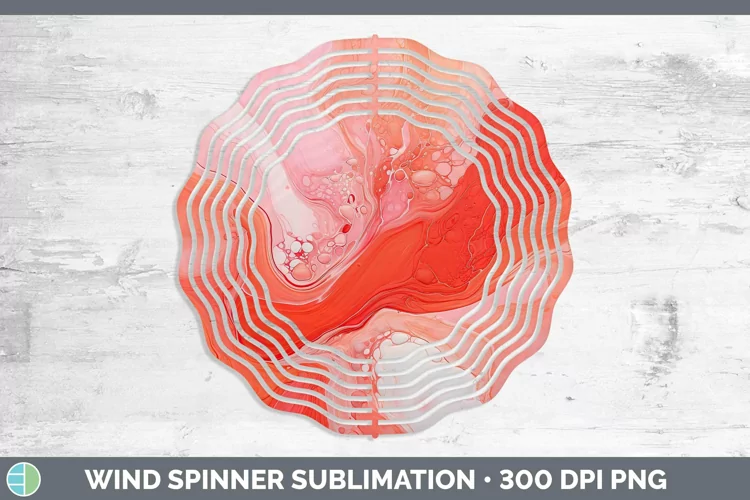 Paint Pour Red 2 Wind Spinner Sublimation Spinner Designs
