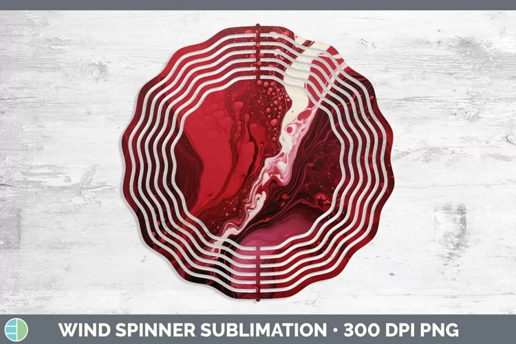 Paint Pour Red Wind Spinner Sublimation Spinner Designs