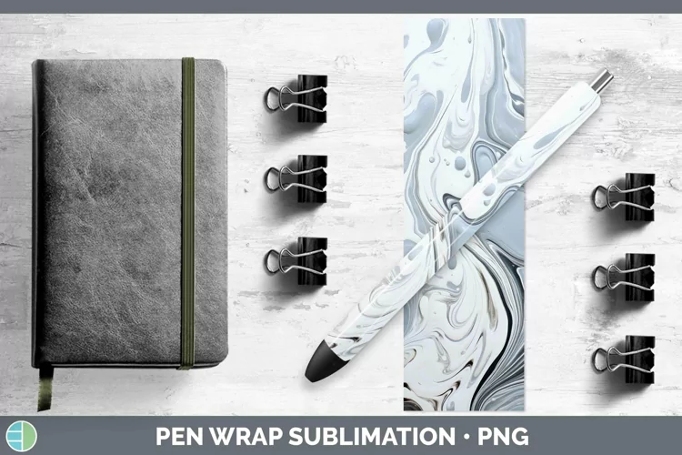 Paint Pour Silver Pen Wrap Sublimation Epoxy Pen Designs