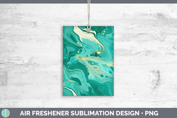 Paint Pour Teal Air Freshener Sublimation Car Freshener Desi