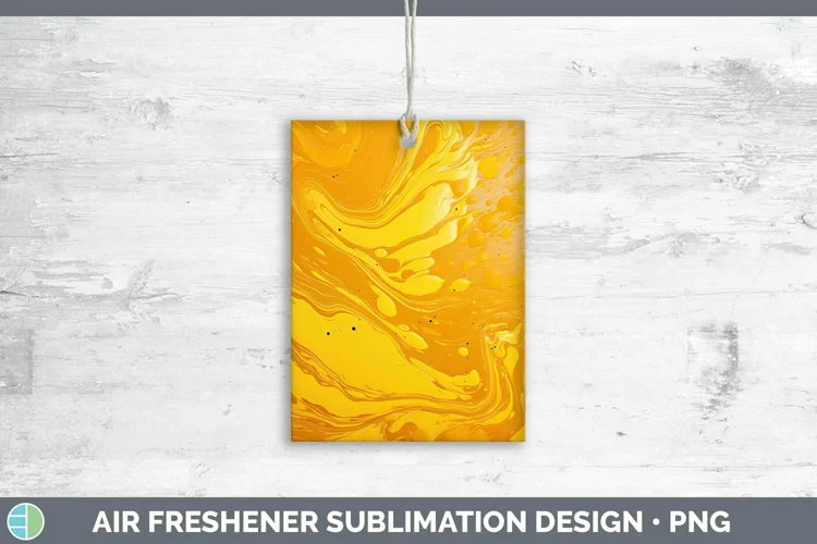Paint Pour Yellow Air Freshener Sublimation Car Freshener De