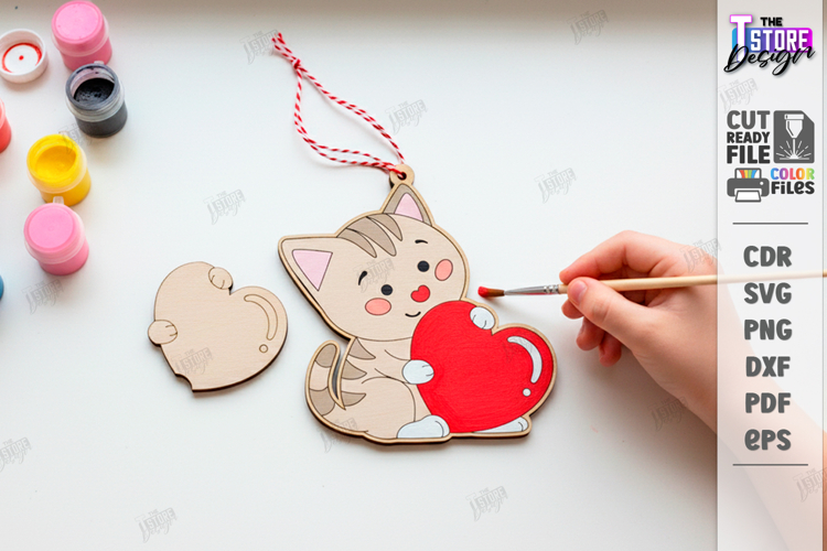 Valentines Paintable Ornament Laser Cut | Coloring Craft