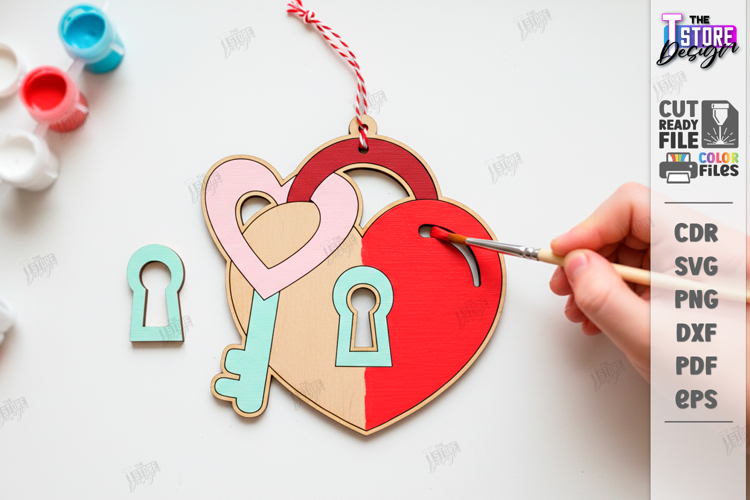 Valentines Paintable Ornament Laser Cut | Coloring Craft