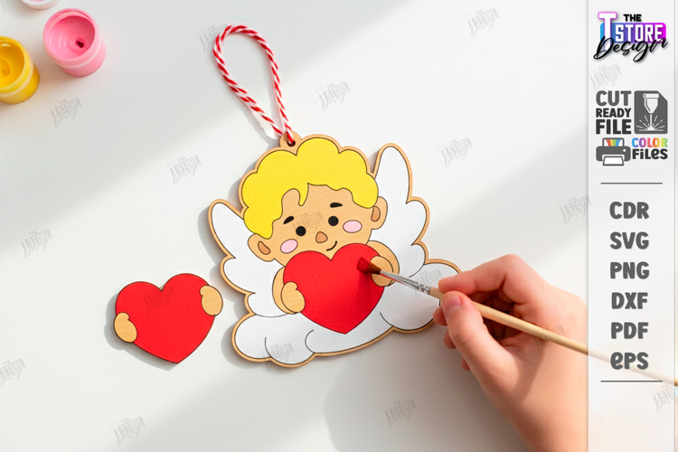 Valentines Paintable Ornament Laser Cut | Coloring Craft
