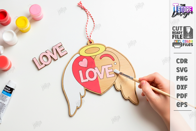 Valentines Paintable Ornament Laser Cut | Coloring Craft