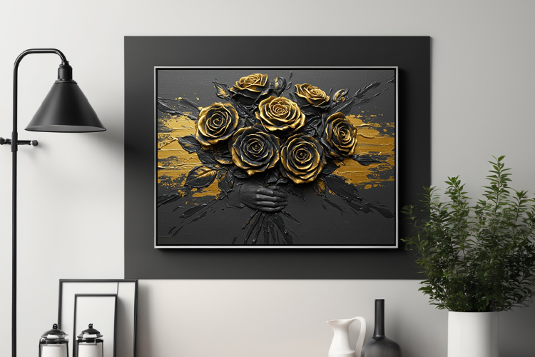 Gold and Black Rose Bouquet Collection