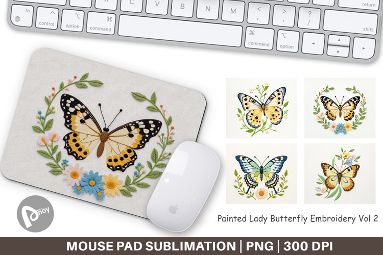 Mouse Pad Painted Lady Butterfly