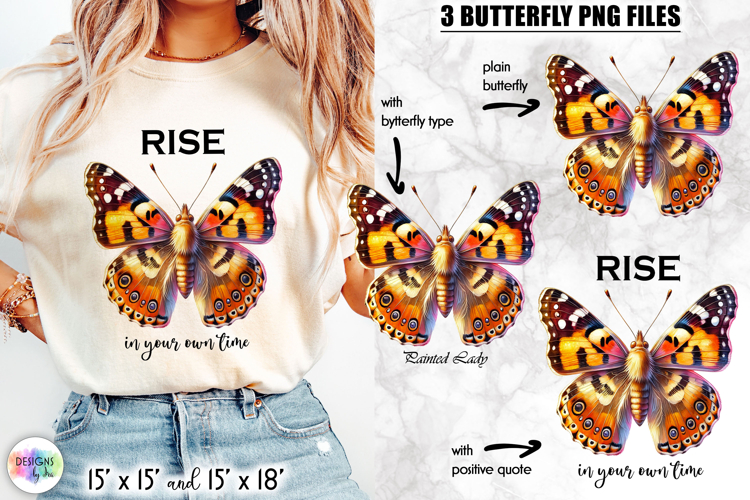 Inspirational Quotes Sublimation, Butterfly Clipart PNG