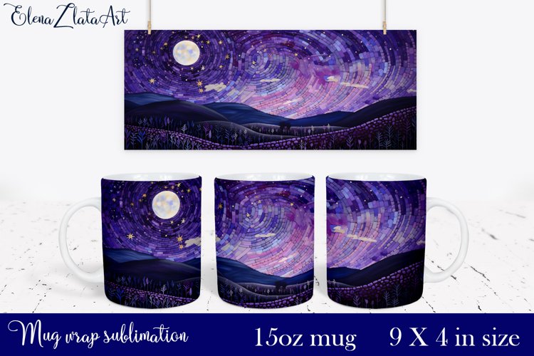 Sublimation mug design Landscape of Provence 15 oz