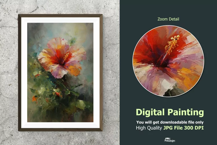 Flower Petal Impressionist Digital Painting V11