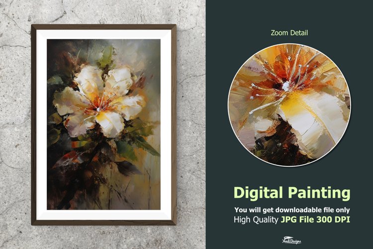 Flower Petal Impressionist Digital Painting V13