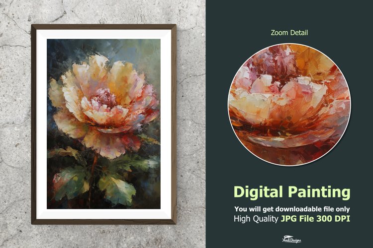 Flower Petal Impressionist Digital Painting V14