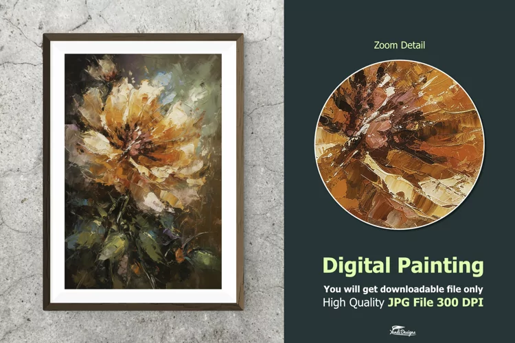 Flower Petal Impressionist Digital Painting V2