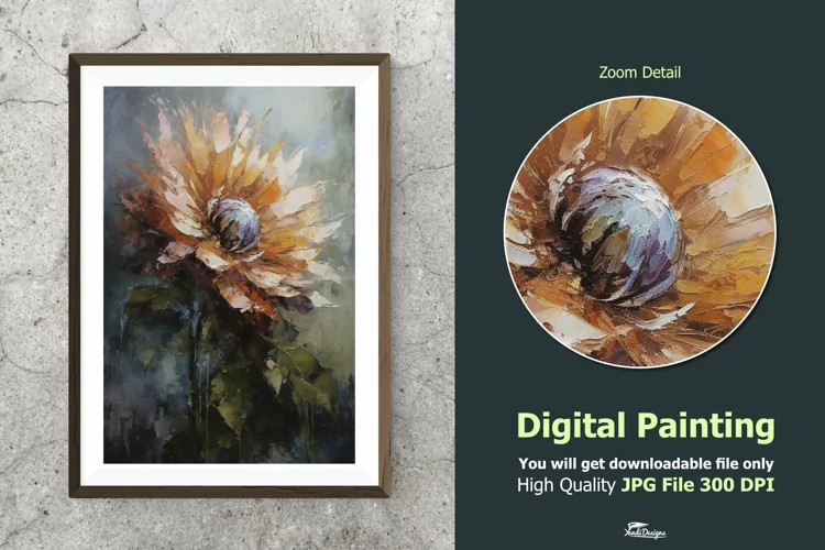 Flower Petal Impressionist Digital Painting V3