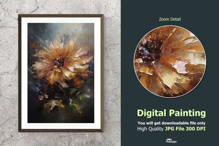 Flower Petal Impressionist Digital Painting V5 example image 1