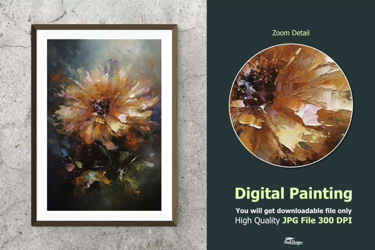 Flower Petal Impressionist Digital Painting V5