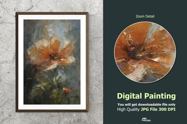 Flower Petal Impressionist Digital Painting V6 example image 1