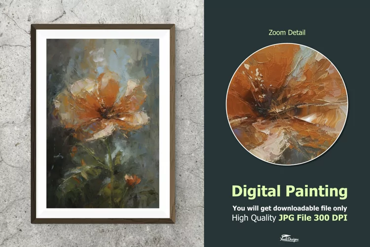 Flower Petal Impressionist Digital Painting V6