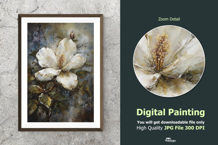 Flower Petal Impressionist Digital Painting V7 example image 1