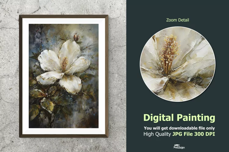 Flower Petal Impressionist Digital Painting V7