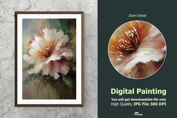 Flower Petal Impressionist Digital Painting V9