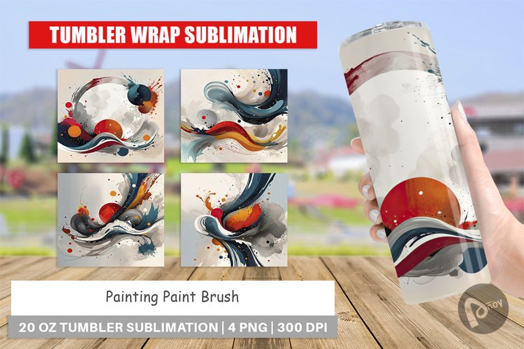 Tumbler Wrap Paint Brush Painting