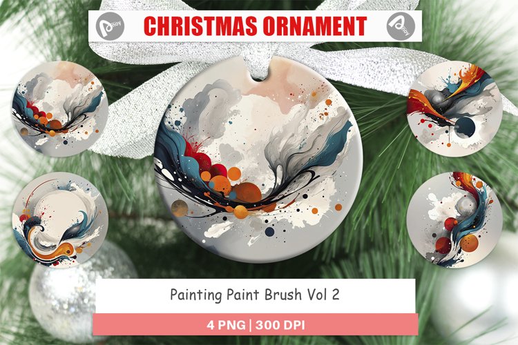 Christmas Ornaments Paint Brush Painting