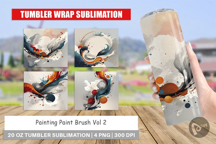 Tumbler Wrap Paint Brush Painting