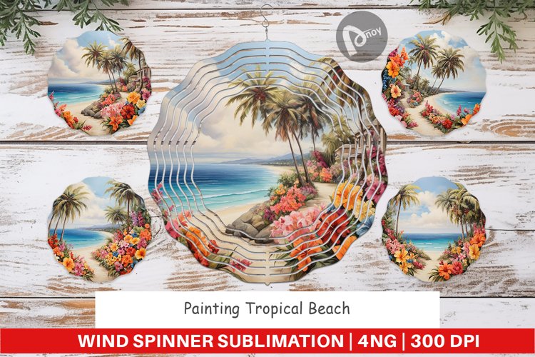 Wind Spinner Painting Tropical Beach