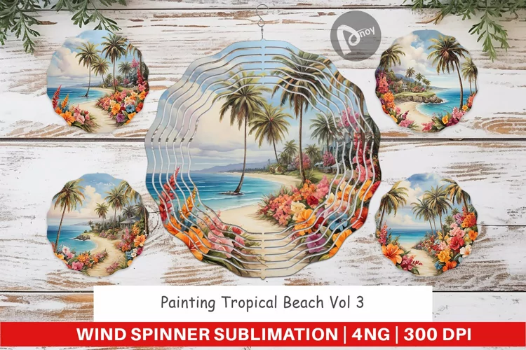 Wind Spinner Painting Tropical Beach