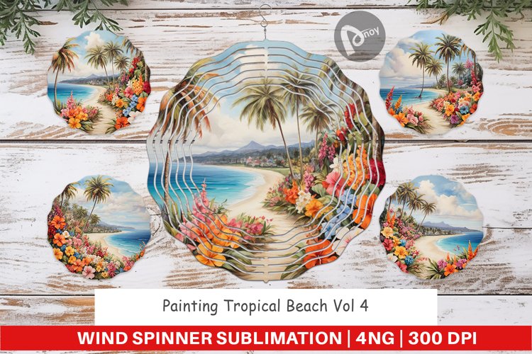 Wind Spinner Painting Tropical Beach example image 1