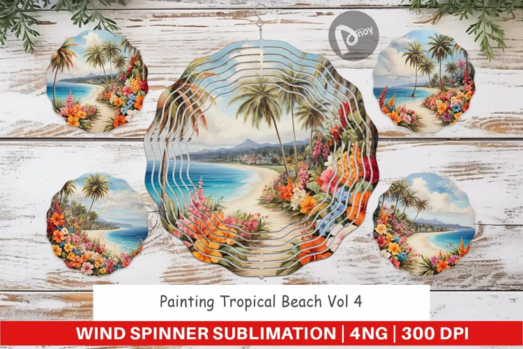 Wind Spinner Painting Tropical Beach