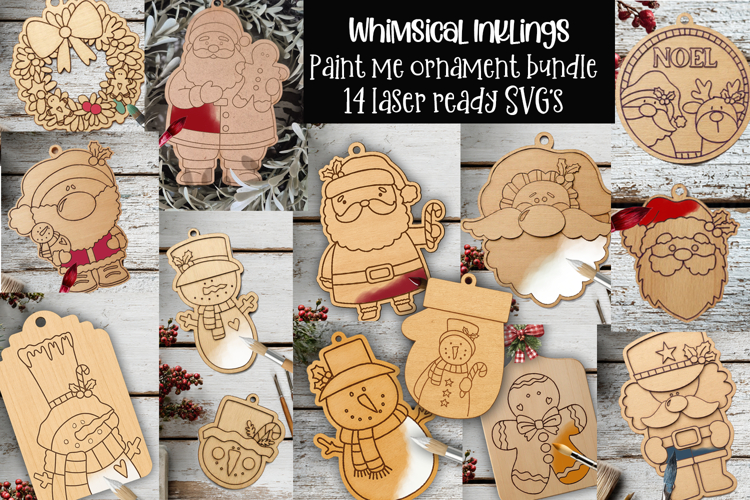Paint Me Christmas Ornament Laser SVG Bundle