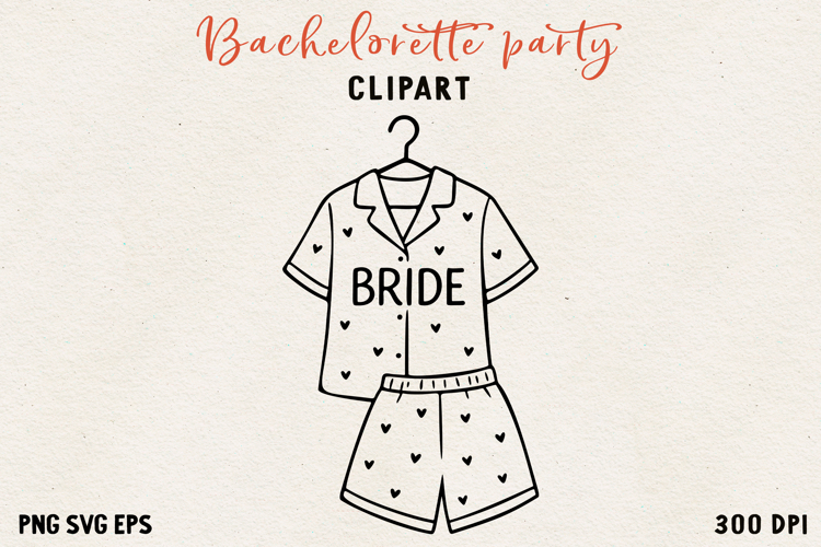 Bachelorette Party Line Art Clipart Bride SVG PNG EPS
