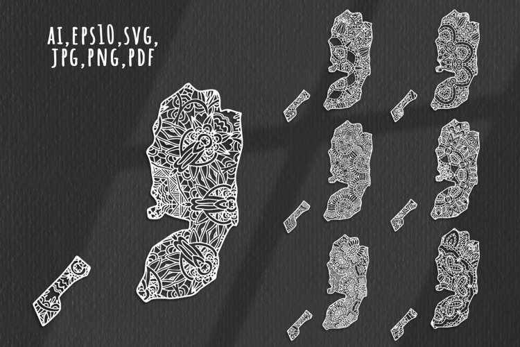 Palestine Map Boho SVG