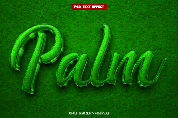 Palm 3D editable text effect
