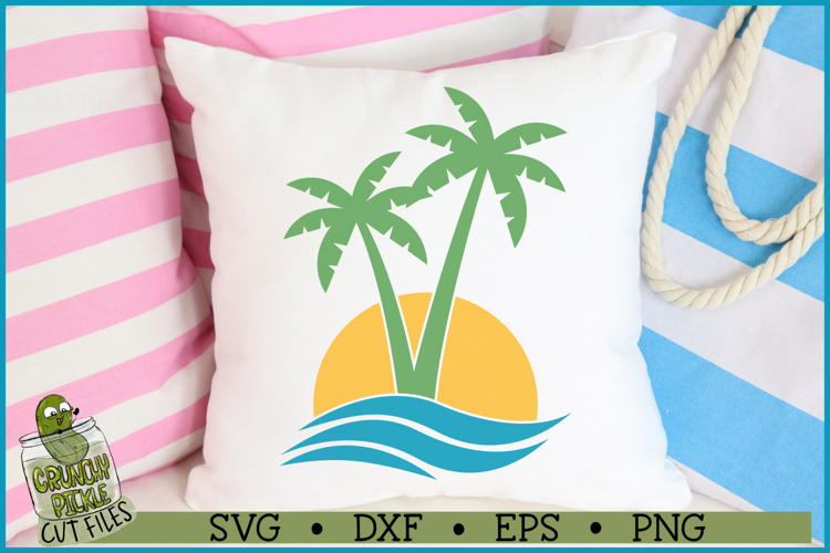 Palm Tree Scene SVG File example image 1