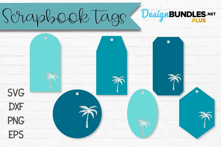 Palm Tree Tags Scrapbook Kit | Beach Gift Tag