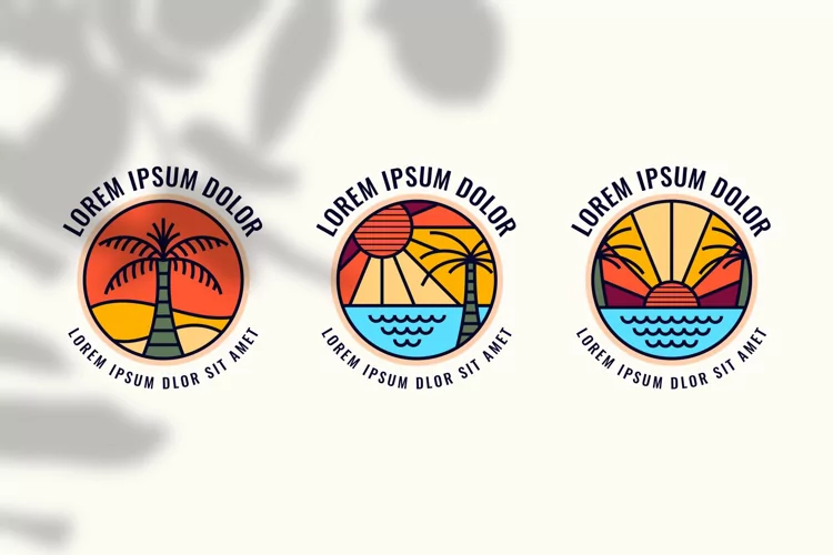 Palm Tree Vintage Logo Labels