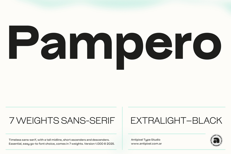 Pampero | Classic Modern Essential Sans 7 weights