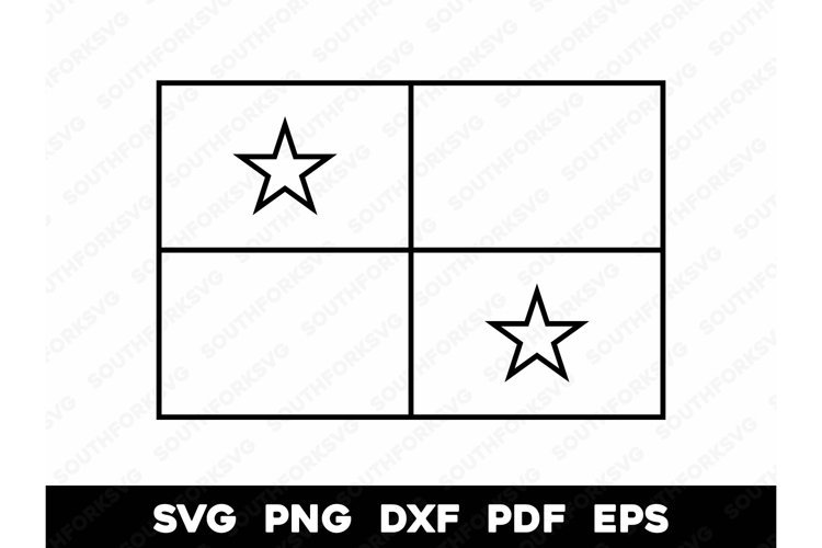 Panama Country Flag Outline Design SVG PNG DXF EPS PDF