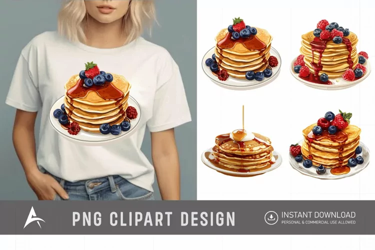 Watercolor Pancakes Clipart