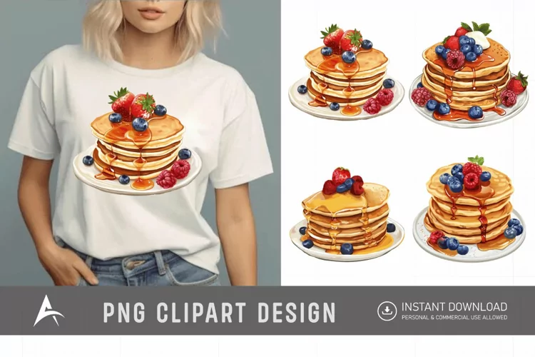 Watercolor Pancakes Clipart