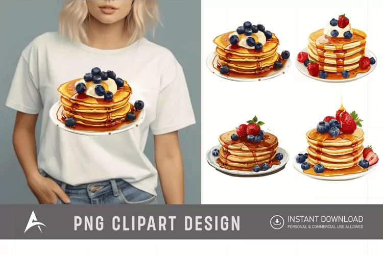 Watercolor Pancakes Clipart