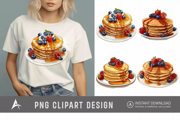 Watercolor Pancakes Clipart