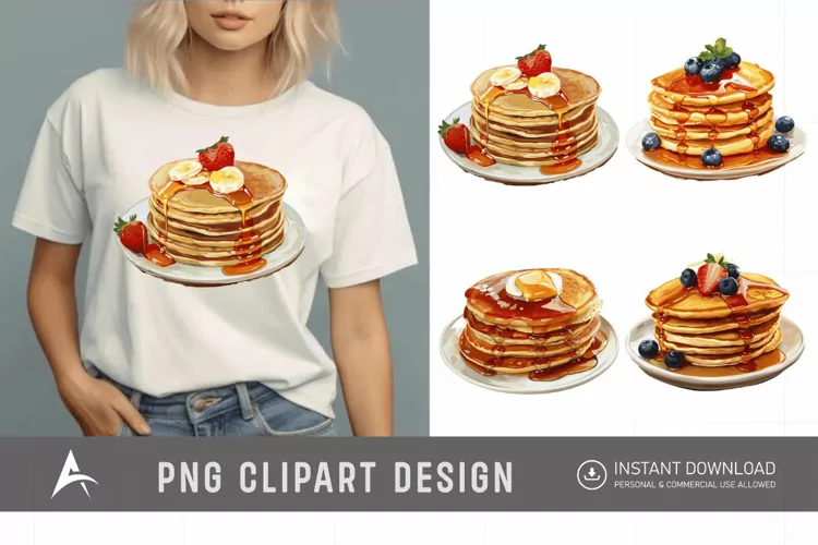 Watercolor Pancakes Clipart